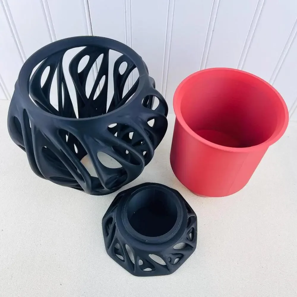 Modern Abstract Planter Pot with Drainage, Mantis Indoor Planter Pot